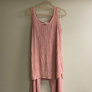 Adonna Pink Textured Pajama Set